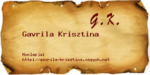 Gavrila Krisztina névjegykártya